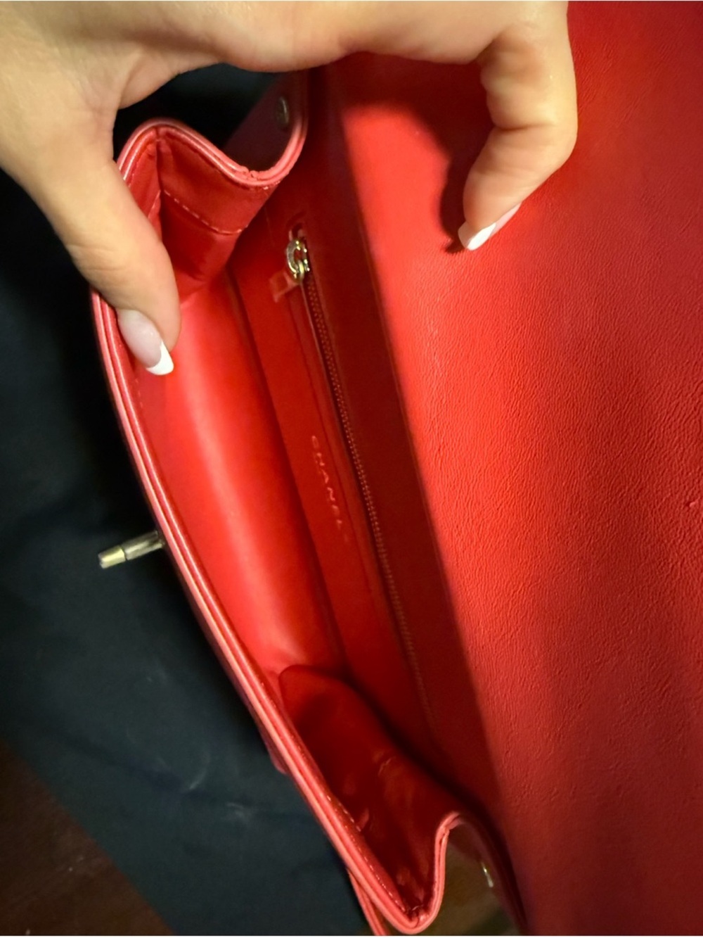 CHANEL Red Quilted Leather Shoulder Bag with Gold Hardware - Picture 13 of 14